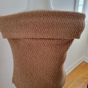 Zara Tan Off-Shoulder Sweater